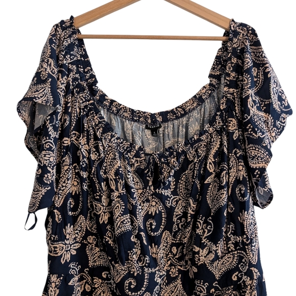 Torrid Washable Challis Off Shoulder Tea Dress Paisley Print NWT - Picture 5 of 16
